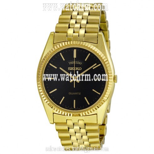 Seiko Day/Date Dress Gold-tone Stainless Steel Men's Watch SGF212