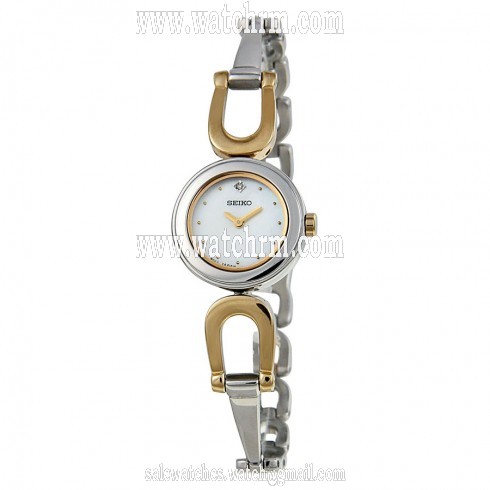 Seiko Diamond Mother-of-Pearl Two-Tone Steel Ladies Watch SUJE69