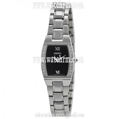 Seiko Diamond Steel Black Ladies Watch SUJE79