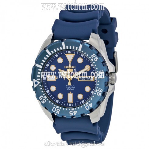 Seiko Diver Automatic Blue Dial Blue Rubber Men's Watch SRP605K2