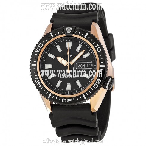 Seiko Diver Black Dial Black Rubber Men's Watch SRP500