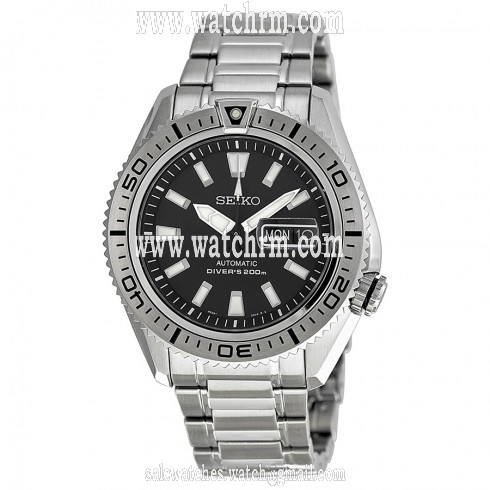 Seiko Diver Black Dial Stainless Steel Men's Watch SRP491