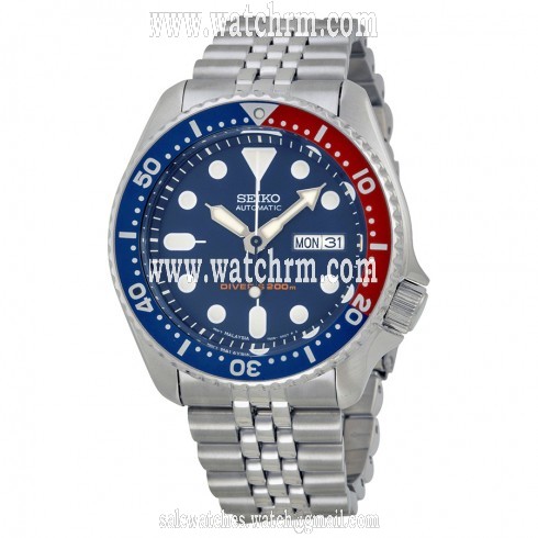 Seiko Diver Steel Blue / Red Men's Watch SKX175