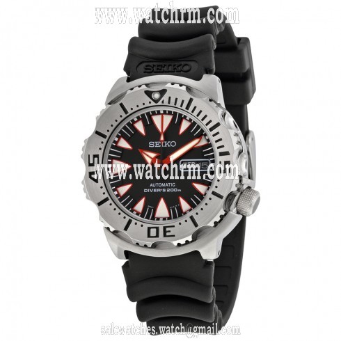 Seiko Divers Automatic Black Dial Black Rubber Men's Watch SRP313