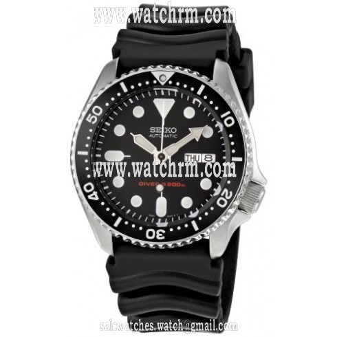 Seiko Divers Automatic Black Dial Black Rubber Men's Watch SKX007K