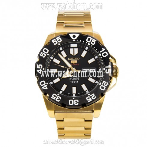 Seiko Divers Automatic Black Dial Gold-tone Men's Watch SRP490