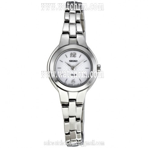 Seiko Dress White Dial Solar Quartz Ladies Watch SUP023