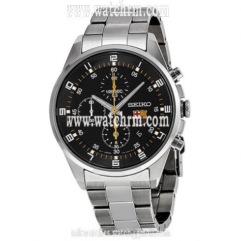 Seiko FC Barcelona Black Dial Stainless Steel Men's Watch SNDD23