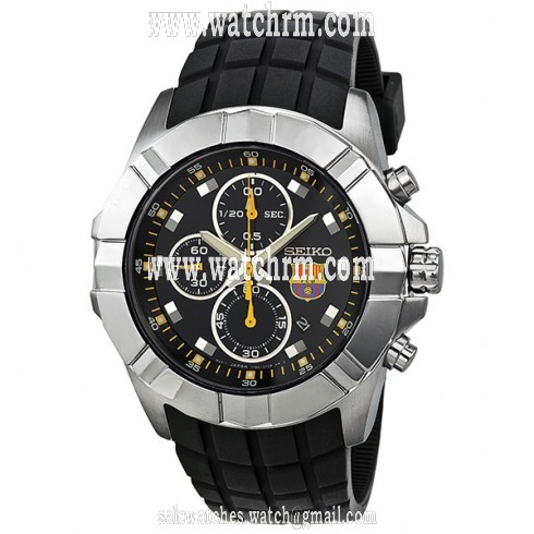 Seiko FC Barcelona Chronograph Blue Dial Stainless Steel Men's Watch SNDD81