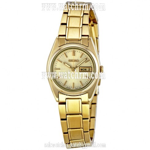 Seiko Gold-Tone Ladies Bracelet Watch SXA122