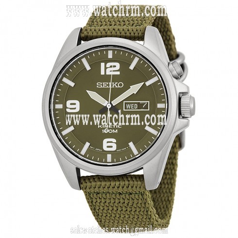 Seiko Green Dial Green Canvas Men's Watch SMY141