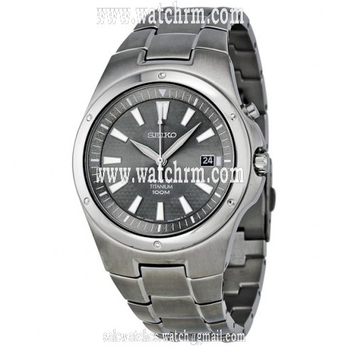 Seiko Grey Dial Kinetic Titanium Men's Watch SKA417