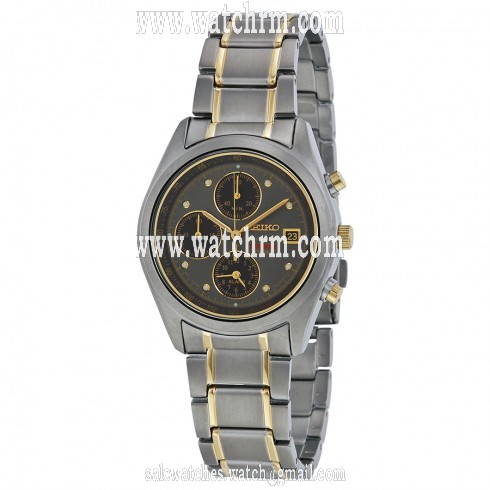 Seiko Grey Dial Two Tone Titanium Men's Watch SNA559