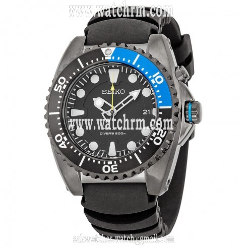 Seiko Kinetic Black Dial Black Rubber Men's Watch SKA579P2