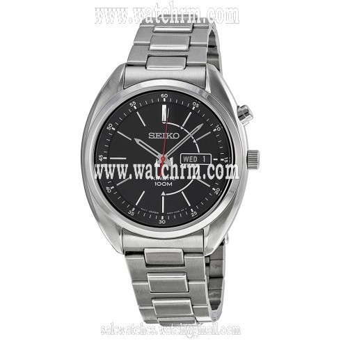 Seiko Kinetic Black Dial Stainless Steel Men's Watch SMY119