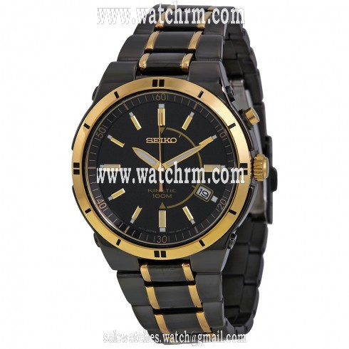 Seiko Kinetic Two-Tone TiCN-Plated Steel Men's Watch SKA366