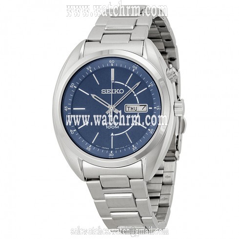 Seiko Kinetic Blue Dial Stainless Steel Kens Watch Smy121