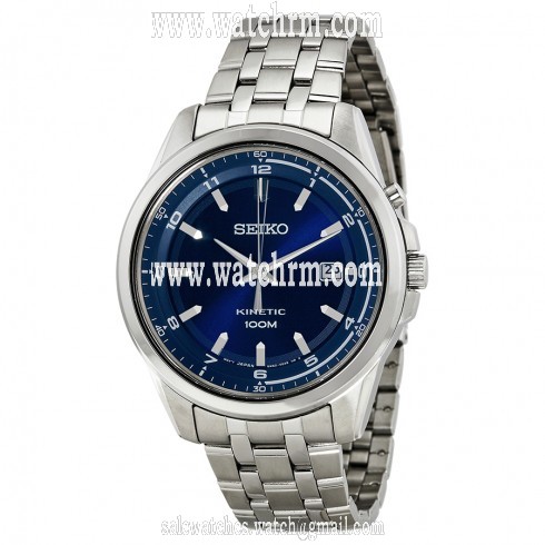 Seiko Kinetic Blue Dial Stainless Steel Men's Watch SKA631
