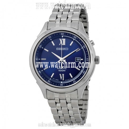 Seiko Kinetic Blue Dial Stainless Steel Men's Watch SKA655