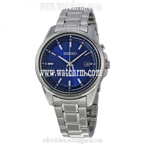 Seiko Kinetic Blue Dial Stainless Steel Men's Watch SKA675