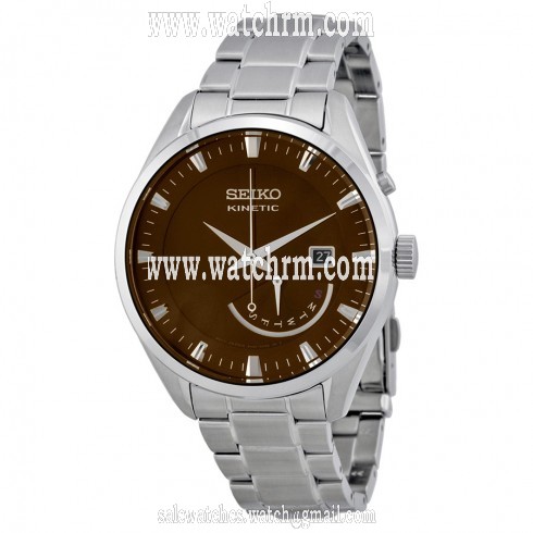 Seiko Kinetic Bronze Dial Stainless Steel Men's Watch SRN045