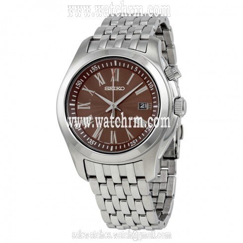 Seiko Kinetic Brown Dial Stainless Steel Men's Watch SKA491