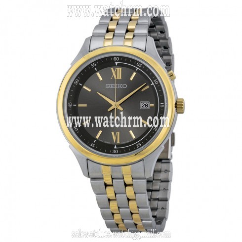 Seiko Kinetic Grey Dial Two-tone Men's Watch SKA658