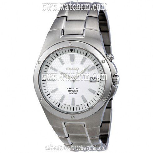 Seiko Kinetic Silver Dial Titanium Men's Watch SKA393