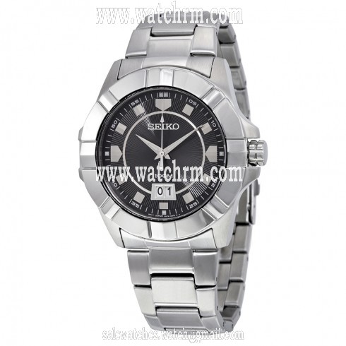 Seiko Lord Black Dial Stainless Steel Men's Watch SUR129