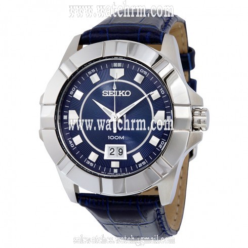 Seiko Lord Blue Dial Blue Leather Men's Watch SUR133