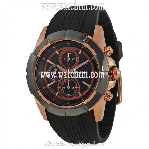 Seiko Lord Chronograph Black Dial Black Rubber Men's Watch SNDE78