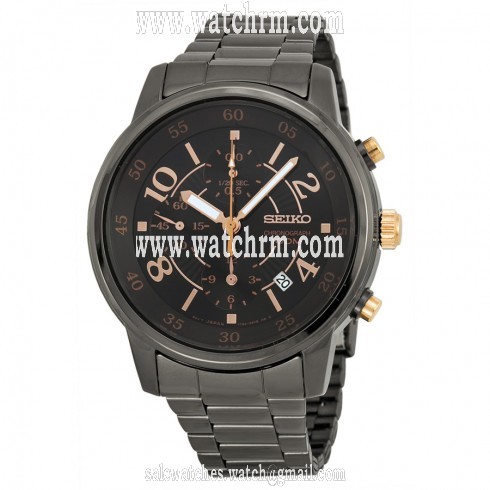 Seiko Matrix Chronograph Black Dial Stainless Steel Men's Watch SNDW83