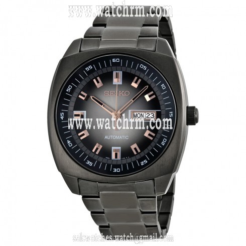 Seiko Mechanical Black Dial Black Ion-plated Men's Watch SNKM99
