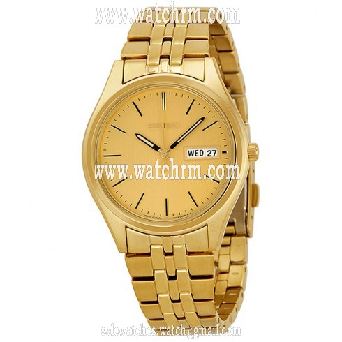 Seiko Men's Gold Bracelet Watch with Gold Dial SGGA56
