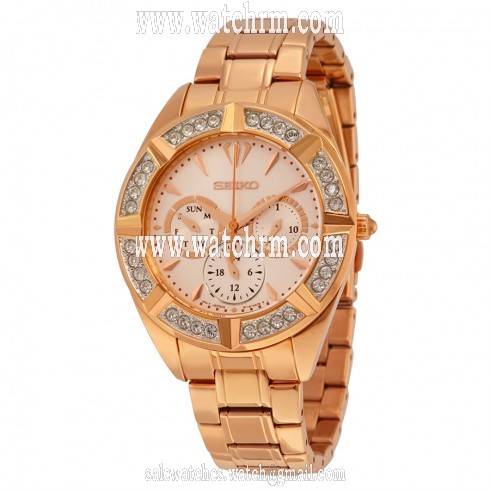 Seiko Multi-Function Rose Dial Rose Gold-tone Men's Watch SKY680P1