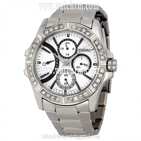 Seiko Multi-Function Grey Dial Stainless Streel Ladies Watch SRLZ87
