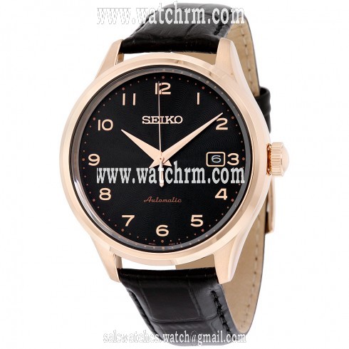 Seiko Neo Classic Black Dial Black Leather Men's Watch SRP706