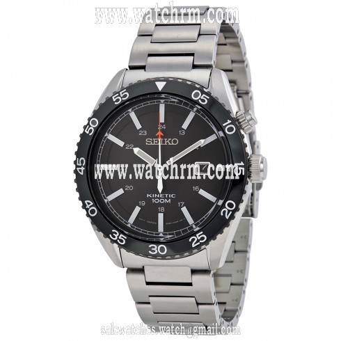 Seiko Neo Sports Kinetic Black Dial Stainless Steel Men's Watch SKA617
