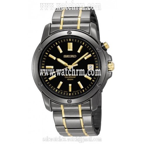Seiko Perpetual Calendar Black Ion-plated Men's Watch SNQ045