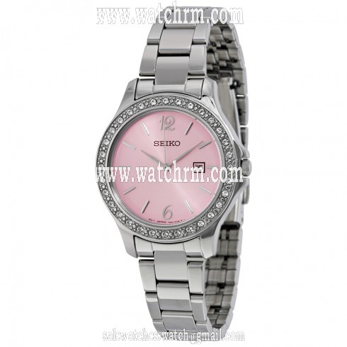 Seiko Pink Dial Stainless Steel Ladies Watch SXDF75