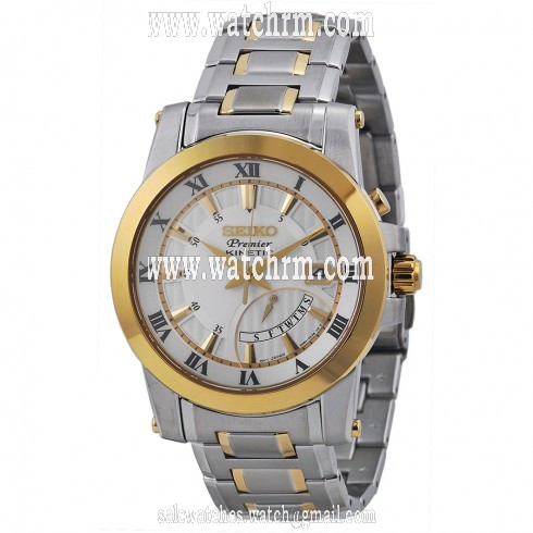 Seiko Premier Kinetic Silver Dial Stainless Steel Men's Watch SRN040P1