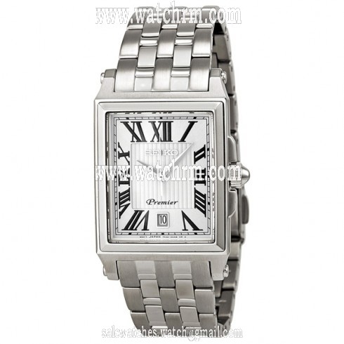 Seiko Premier Silver Dial Stainless Steel Men's Watch SKK715