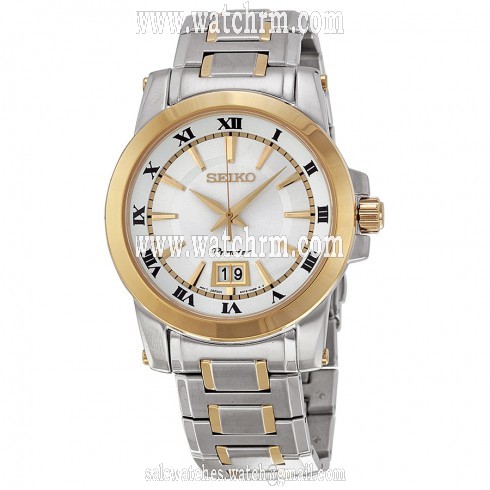 Seiko Premier Silver Dial Two-tone Men's Watch SUR016