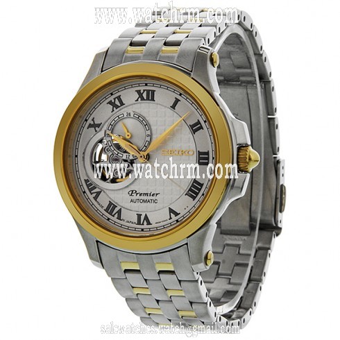 Seiko Premier Silver Dial Two-tone Stainless Steel Men's Watch SSA024