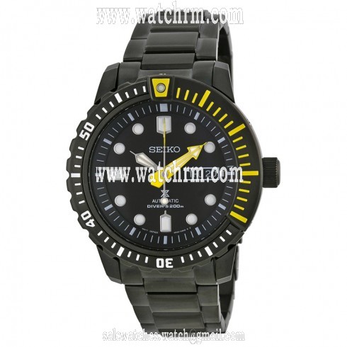 Seiko Prospex Automatic Black Dial Black Ion-plated Men's Watch SRP633
