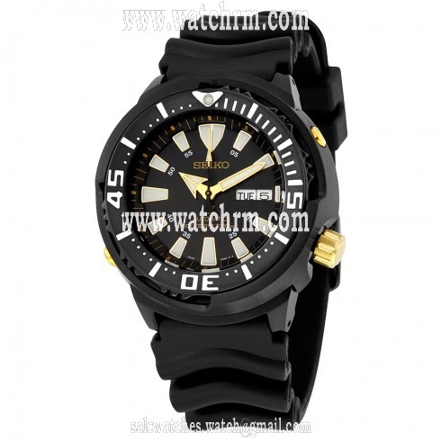 Seiko Prospex Automatic Black Dial Black Rubber Men's Sports Watch SRP641