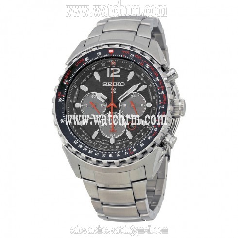 Seiko Prospex Aviation Solar Chronograph Black Dial Men's Watch SSC261