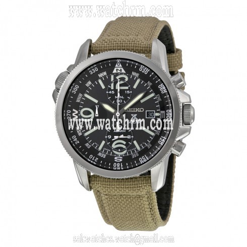 Seiko Prospex Black Dial Green Nylon Men's Watch SSC293
