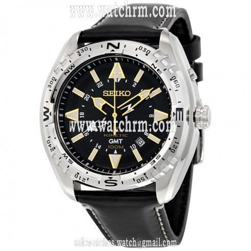 Seiko Prospex GMT Black Dial Kinetic Men's Watch SUN053P1