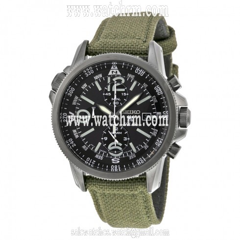 Seiko Prospex Men's Green Nylon Strap Chronograph Men's Watch SSC295